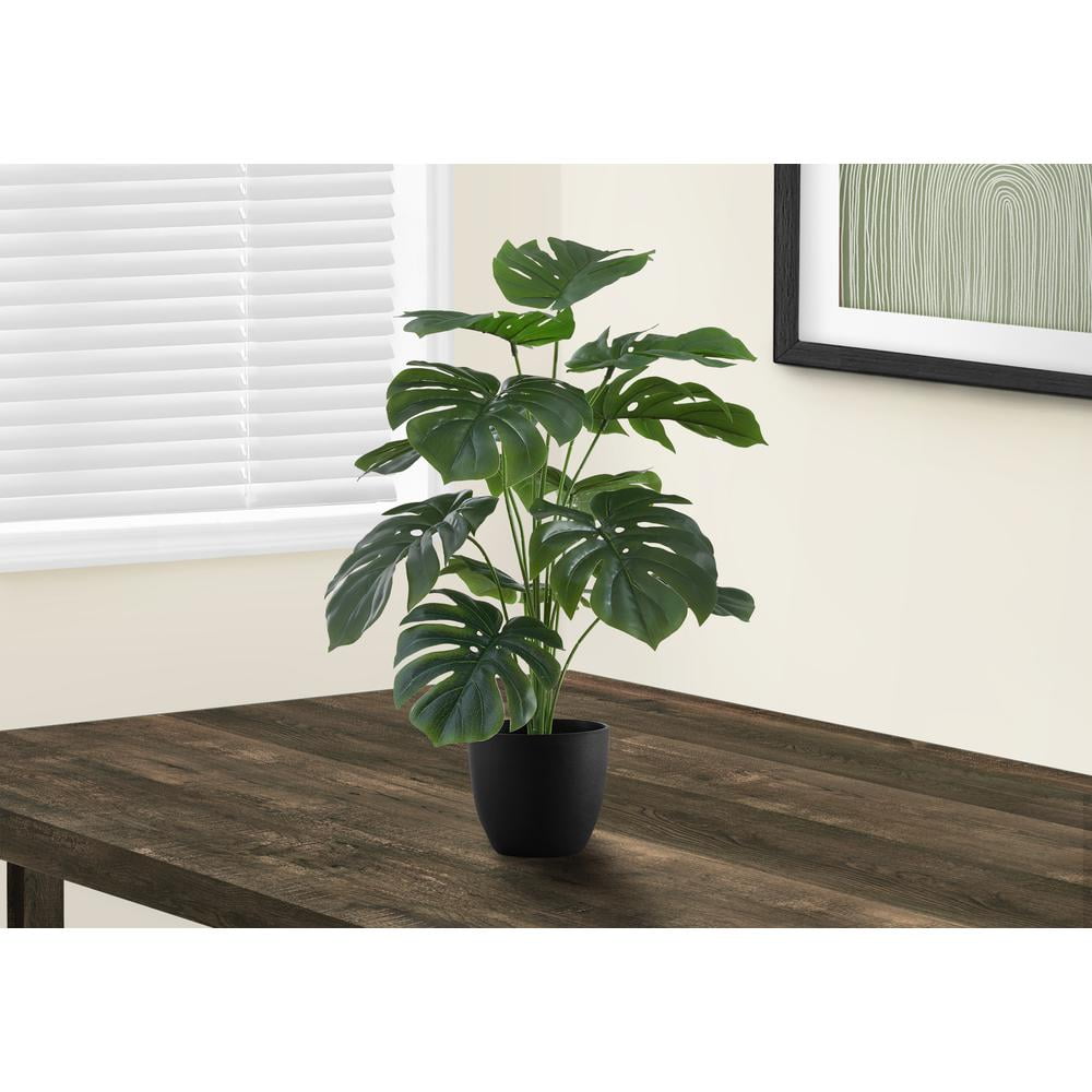 Monarch Artificial Plant, 24 Tall, Monstera, Indoor, Faux, Fake, Table, Greenery