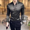 thumbnail image 4 of Camisas y blusas para hombre musculosas formales lisas para hombre ropa blanca para negocios regular genial original nueva en estilo coreano s xxl, 4 of 5