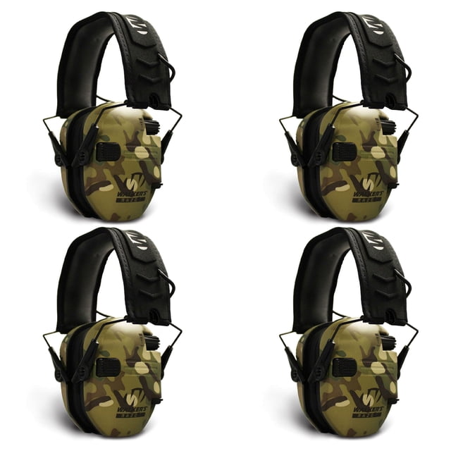 Walkers Razor Slim Electronic Ear Muffs with NRR 23 dB, (4 Pack)