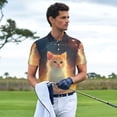 thumbnail image 4 of Daiia Starry Sky Constellation Cat Pattern Men’s Polo Shirts,Solid Deck Shirt,Classic Fit, Breathable Cotton Polo for Casual and Sport Wear-XX-Large, 4 of 7