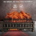 thumbnail image 3 of TURBRO Eternal Flame Infrared Electric Fireplace Logs, 23" Remote Control Fireplace Insert Log Heater, Realistic Lemonwood Ember Bed, Thermostat, Timer, 1500W Bronze, 3 of 7
