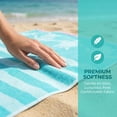 thumbnail image 3 of Unique Bargains Quick Dry Sand Free Stripe Animals Beach Towel Mint Green 55" x 28", 3 of 8