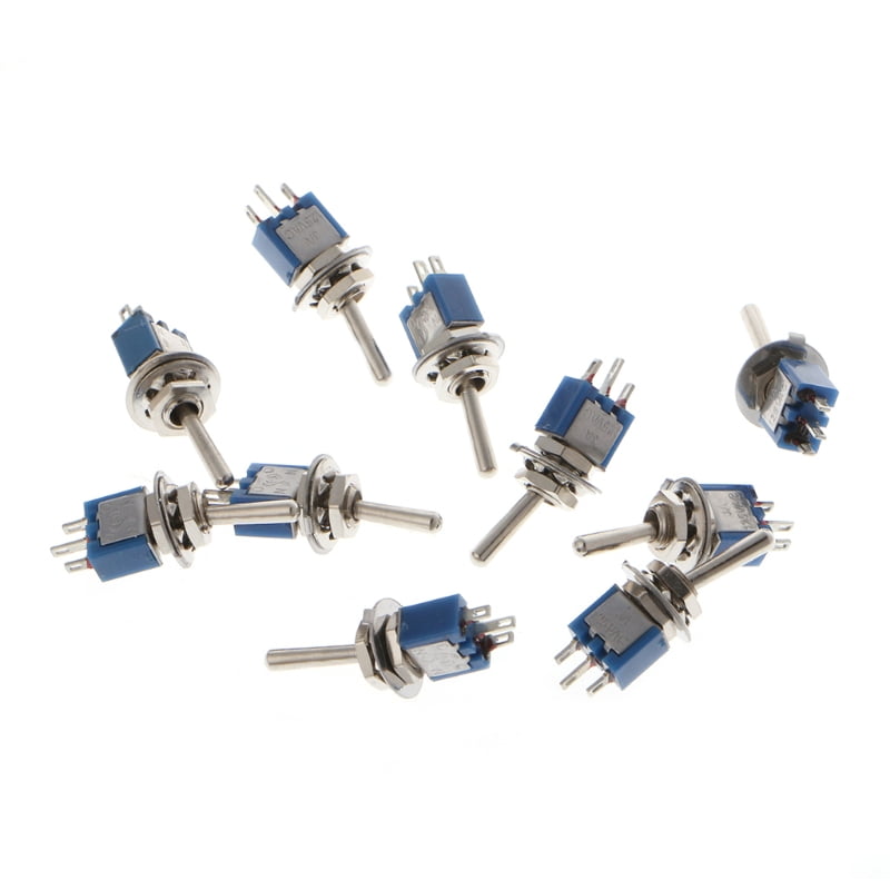 Free Shipping High Quality 10 x Mini Toggle Switch SPDT On-On 