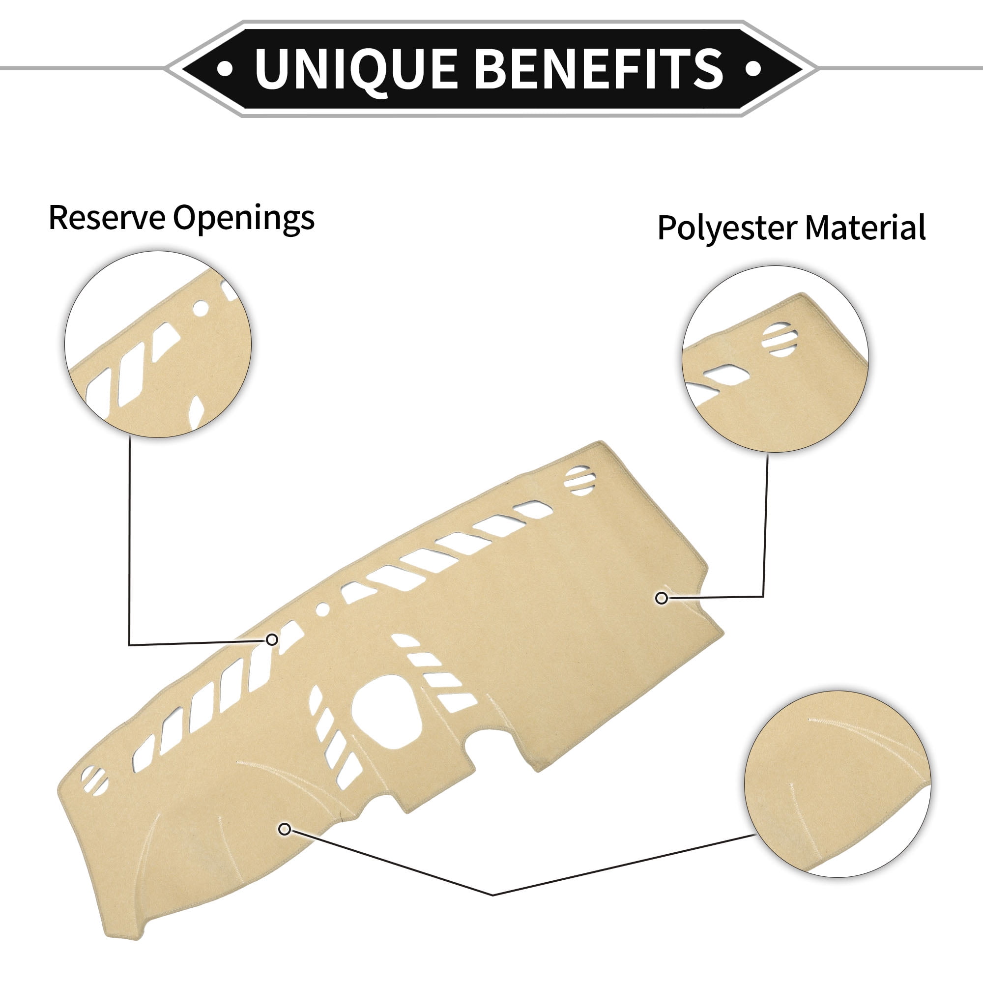 Unique Bargains Dash Cover Compatible for PORSCHE CAYENNE 2011-2015, Non-Slip Polyester Silicone Center Console Dashboard Cover Pad Carpet Mat Beige