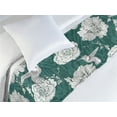 thumbnail image 3 of Floral Boho Bed Runner, Neutral Peony Illustration with Hummingbird Sketches Ethnic Design, Decorative Accent Bedding Scarf for Hotels Homes & Guest Rooms, Twin, Jade Green and Ivory, by Ambesonne, 3 of 3