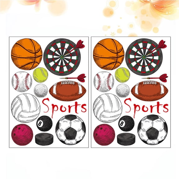 LULULION Basketball Pattern Wall Decals Easy Apply Removable Wall Decor Stickers