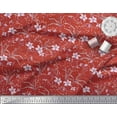 thumbnail image 2 of Soimoi Velvet Fabric Leaves & Azalea Floral Print Sewing Fabric Yard 58 Inch Wide, 2 of 3