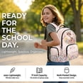 thumbnail image 6 of Xoenoiee Deer Swan Butterfly Flower Print Kids Backpack 17 Inch Lightweight School Bag for Girls, Multi-Pocket Travel Laptop Backpack Bookbag with Front Pocket for Elementary Middle School, 6 of 7