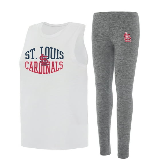 Women's Concepts Sport Charcoal/White St. Louis Cardinals Contend Tank & Leggings Set