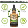thumbnail image 5 of Vegan Vitamin D3 + K2 (MK-7) Sublingual Liquid Drops with MCT Oil | Helps Support Strong Bones and Healthy Heart, Boost Immune System, 5 of 7