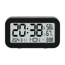 Multi Function Digital LCD Large Screen Weather Clock Indoor Temperature And Humidity Meter With Alarm Clock Weekly Calendar Weather Forecasts