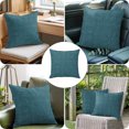 thumbnail image 4 of Throw Pillow Covers 26x26 Inch, Teal Coastal Decorative Pillow Cases for Couch Sofa Bed, Farmhouse Vintage Turquoise Solid Color Cotton Linen Square Home Decor Pillowcases with Hidden Zipper, 4 of 8