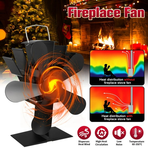 KHBUAB Stove Fan With 5-Blades 1Pcs 7.7x6.5x4.3in