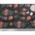 thumbnail image 3 of Soimoi Black Cotton Duck Fabric Pomegranate & Fig Fruits Print Fabric by Yard 42 Inch Wide, 3 of 3