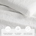 thumbnail image 4 of Noble Linens White Damask Pattern Quilted Coverlet Set, Full/Queen, 4 of 12