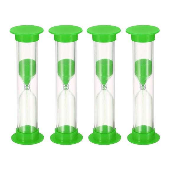 Uxcell 4 Pack 1 Minute Sand Timer Small Sandy Clock Count Down Sand Glass In Cooking Exercise 2.5 x 8.5 cm Green
