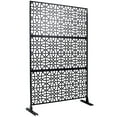 thumbnail image 4 of Gzxs Metal Outdoor Privacy Screen with Stand, 76" H x 48" W Freestanding Decorative Privacy Screen Fence Panels for Outside Patio Garden Backyard, Black, 4 of 9