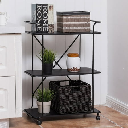 Costway 3 Tier Metal Rolling Cart Storage Rack Shelves Display Costway 3 Tier Metal Rolling Cart Storage Rack Shelves Display Utility Organizer Black Com