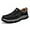 Black, variant on Men's Orthopedic Walking Shoes Genuine Leather Slip On Loafers Arch Support Lightweight Comfortable Casual Sneakers