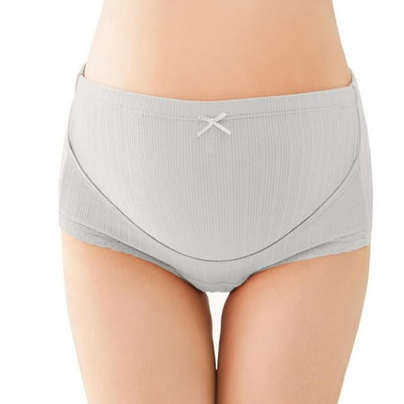 

Cotton Women S In Bump Rib Maternity Panties Lace Trim High Waist Full Coverage Adjustable Pregnancy Underwear