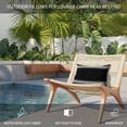 thumbnail image 2 of Chaise Lounge Headrest Pillow 2 Pack, Black Striped Waterproof Chair Pillows with Insert & Adjustable Elastic Strap for Beach Pool Recliner, Farmhouse Black White Stripes Outdoor Patio Pillow, 2 of 9