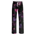 thumbnail image 5 of Women's Casual Valentine's Day Printed Pajama Pants, Flannel Sleepwear Lounge Pants for Women, Soft Comfortable Sleep Pants, Holiday Gift Pajamas,Dark Purple,L, 5 of 6