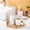Gold, variant on 4 Piece Beige Marble Look Ceramic Bathroom Accessories Set