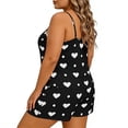 thumbnail image 4 of FchengtaiS Women's Plus Size Pajama Set Heart Print Loungewear Cami Top and Shorts Sleepwear Lounge Summer Pjs, 4 of 7