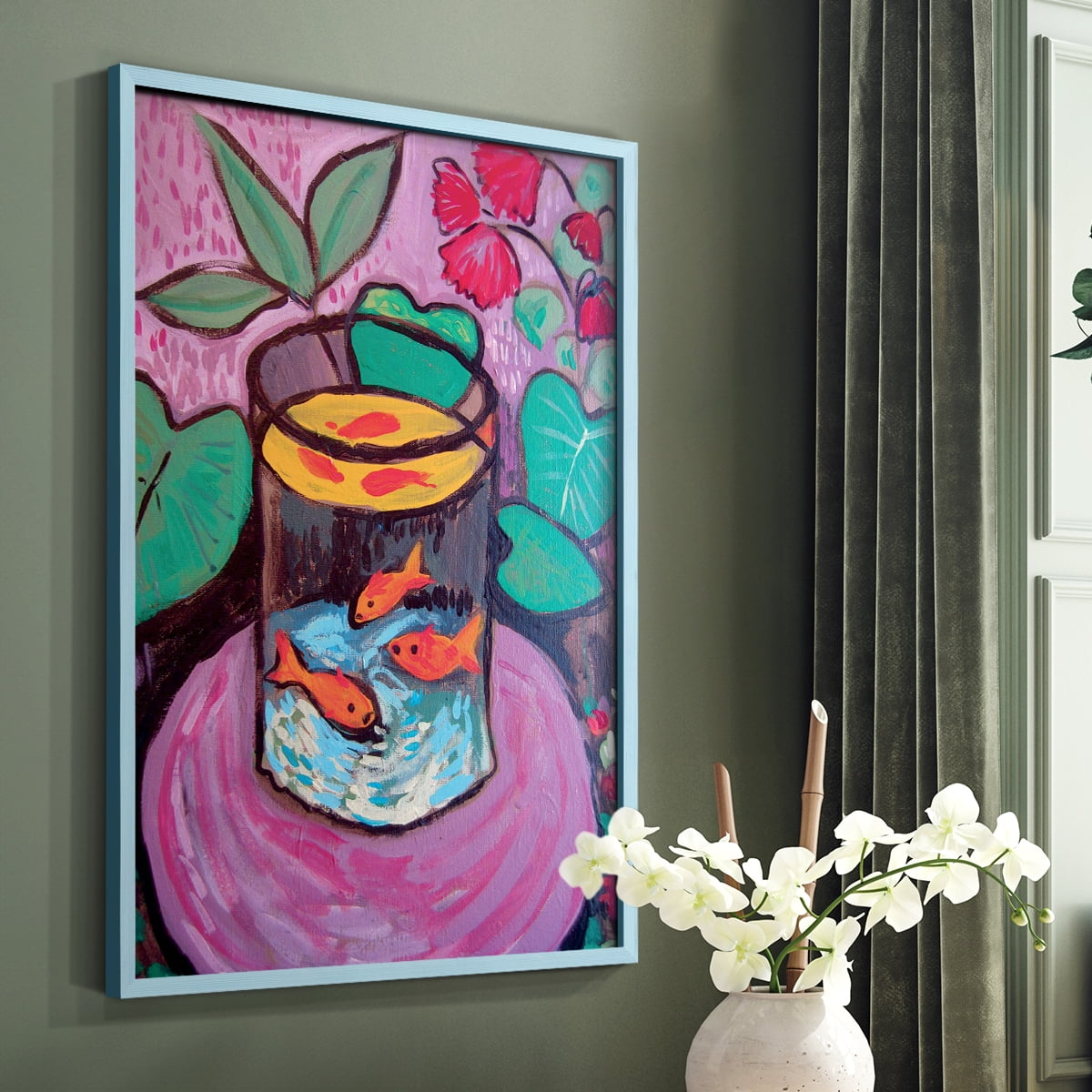 Matisse CXCVIII Framed Print in Blue Solid Wood 11 x 14 Framed Print