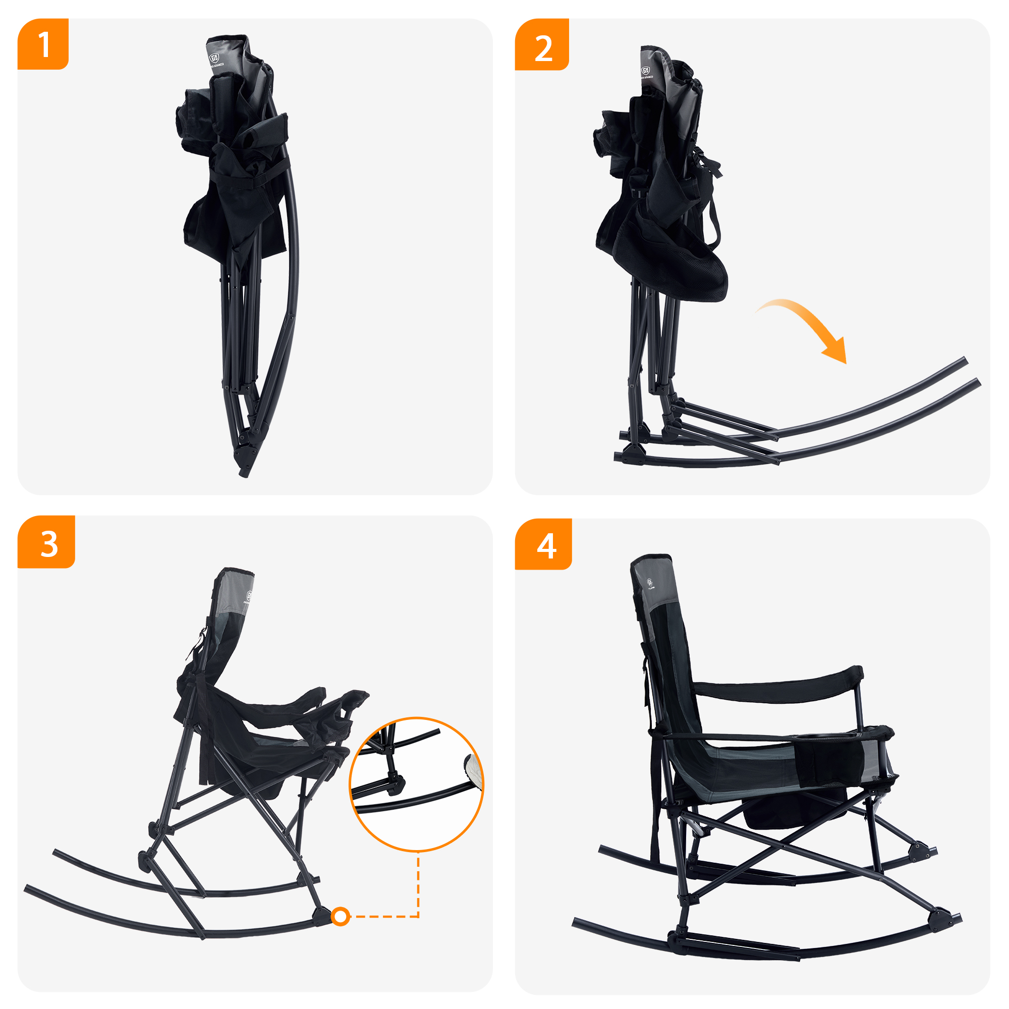 Ever Advanced Portable Folding Rocking Camping Chair photo 7