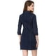 thumbnail image 5 of Vestido Camisero De Mezclilla Hasta La Rodilla Con Manga 3/4 Y Botones Vintage Para Mujer Azul profundo S, 5 of 6
