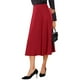 thumbnail image 4 of Falda Midi Casual de Satén de Cintura Alta A-Line para Mujeres INSPIRE CHIC Talla XS Roja, 4 of 6