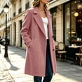 thumbnail image 6 of XRoczxe Women's Double Breasted Long Coat, Notched Lapel Wool Blend Overcoat, Elegant Solid Color Winter Jacket with Pockets for Work Daily Wear, 6 of 8