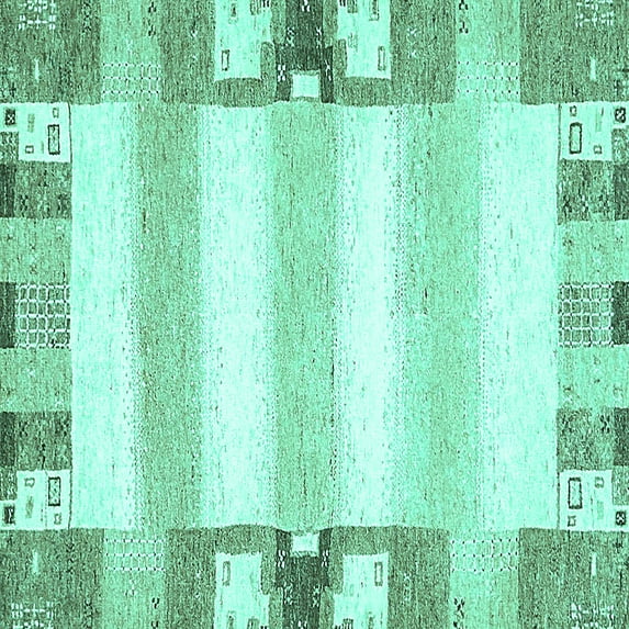Ahgly Company Indoor Square Solid Turquoise Blue Modern Area Rugs, 8' Square