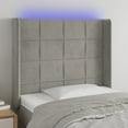 thumbnail image 3 of vidaXL LED Headboard Dark Gray 57.9"x6.3"x46.5"/50.4" Velvet, 3 of 57