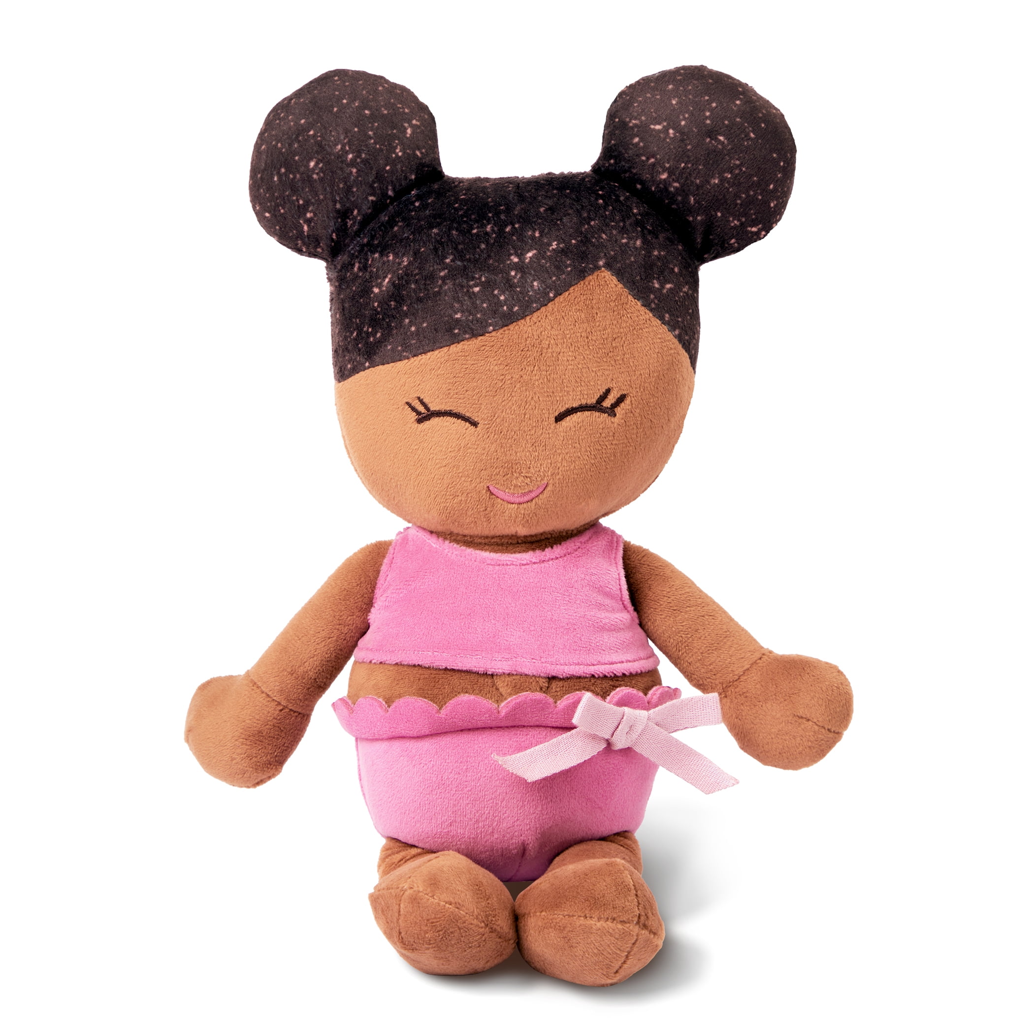 Poupée de bain en peluche Lullababy – Cheveux brun foncé et teint chaud POUPÉE DE BAIN EN PELUCHE LULLABABY