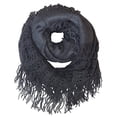 thumbnail image 2 of Warm Bohemian Crochet Hand Knitted Fringe Infinity Loop Scarf, 2 of 5