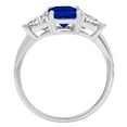 thumbnail image 2 of 2.82 ct Emerald Cut Simulated Blue Sapphire 3 Stone 14K White Gold Womens Engagement Ring, 2 of 6