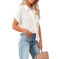 Sexy Dance Women Summer Button Down Blouse Shirts Cotton And Linen