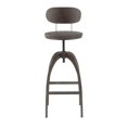thumbnail image 5 of Dakota Industrial Mid-Back Barstool in Antique Metal and Espresso Wood-Pressed Grain Bamboo by LumiSource, 5 of 7
