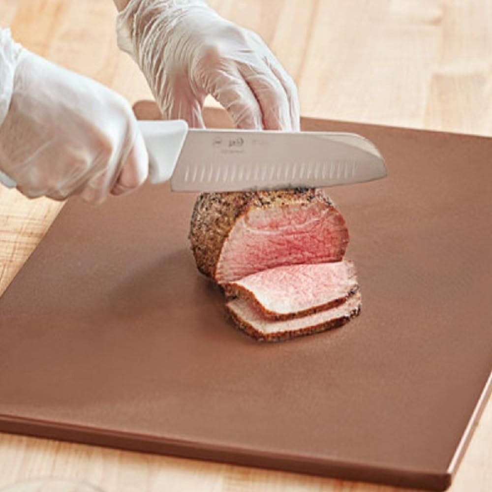 TrueCraftware- 20" X 15" X 1/2” Plastic Cutting Board for Kitchen Brown Color- Plastic Commercial Chopping Board Anti Slip Surface Chopping Food Cutting Mat for Meat Vegetables