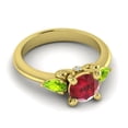 thumbnail image 3 of Diamond-Capitals 2.50 Carat Round Cut Red Ruby & Peridot Gemstone Unique 3 Stone Bridal Ring for Ladies Solid 14K Yellow Gold Size 3, 3 of 8