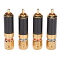 thumbnail image 1 of Cergrey Preffair 4PCS Audio Plug Gold Plated Brass Soldering Plug With Carbon Fiber Shell R1701,Gold Plated Brass Soldering Plug, Plug Connector, 1 of 8