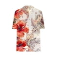 thumbnail image 6 of GaThRRgYP Short Sleeve Tunic Blouse - Women's Summer Tops,Women Fashionable and Comfortable Fashion Casual Button V-Neck T-shirt Loose and Elastic Non Positioning Printing Top Red S, 6 of 6