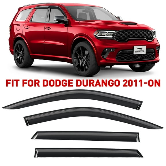 Voron Glass Tape-on Extra Durable Rain Guards for Dodge Durango 2011-2026, Window Deflectors, Vent Window Visors, 4 Pieces - 120235