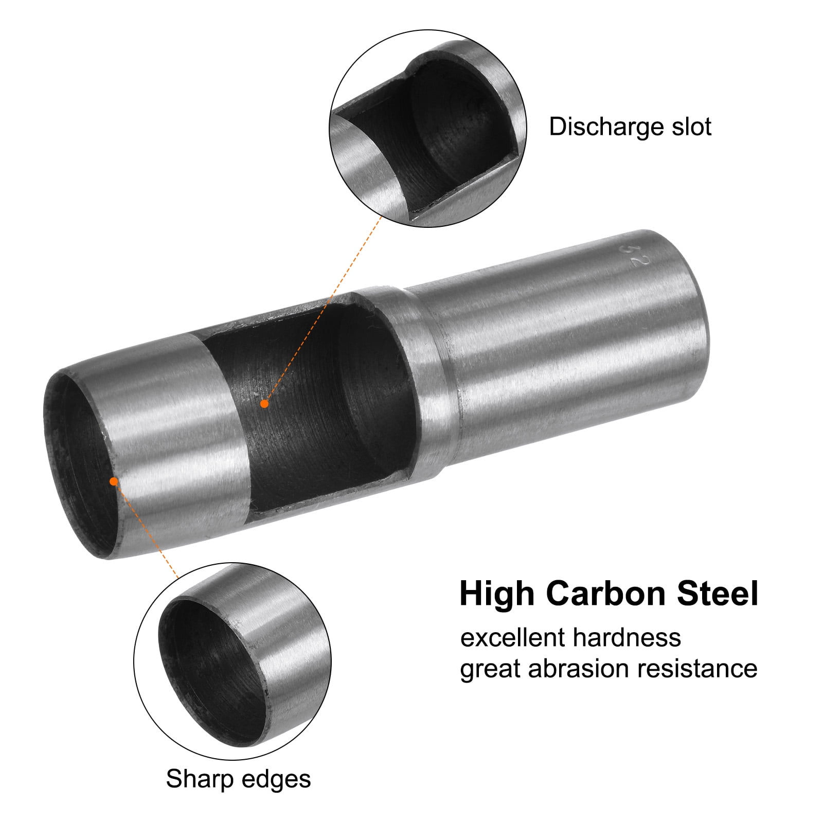 Uxcell Hollow  Punch Tool 32mm Hole Punch Carbon Steel for Watch Belts Leather