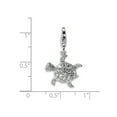 thumbnail image 2 of Sterling Silver Cubic Zirconia Sea Turtle With Lobster Clasp Charm - Measures 26x16mm, 2 of 2