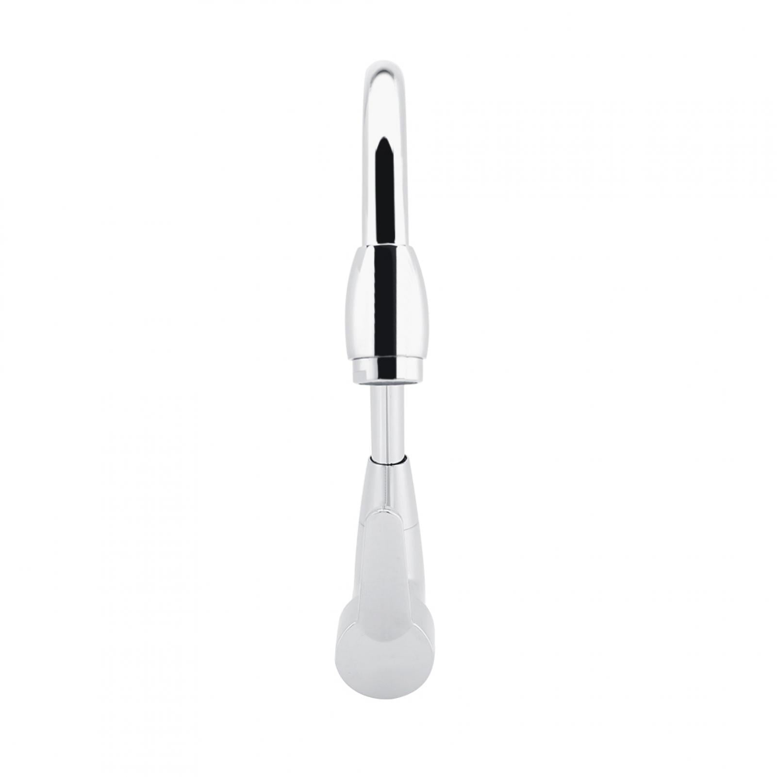 NFTIGB Sturdy Silver Zinc Alloy Kitchen Sink Faucet Single Hole Single Handle Hot and Cold Mix Tap with 360 Degree Rotation Swivel Spout and 23.6 Inches / 60 cm Installation Pipe
