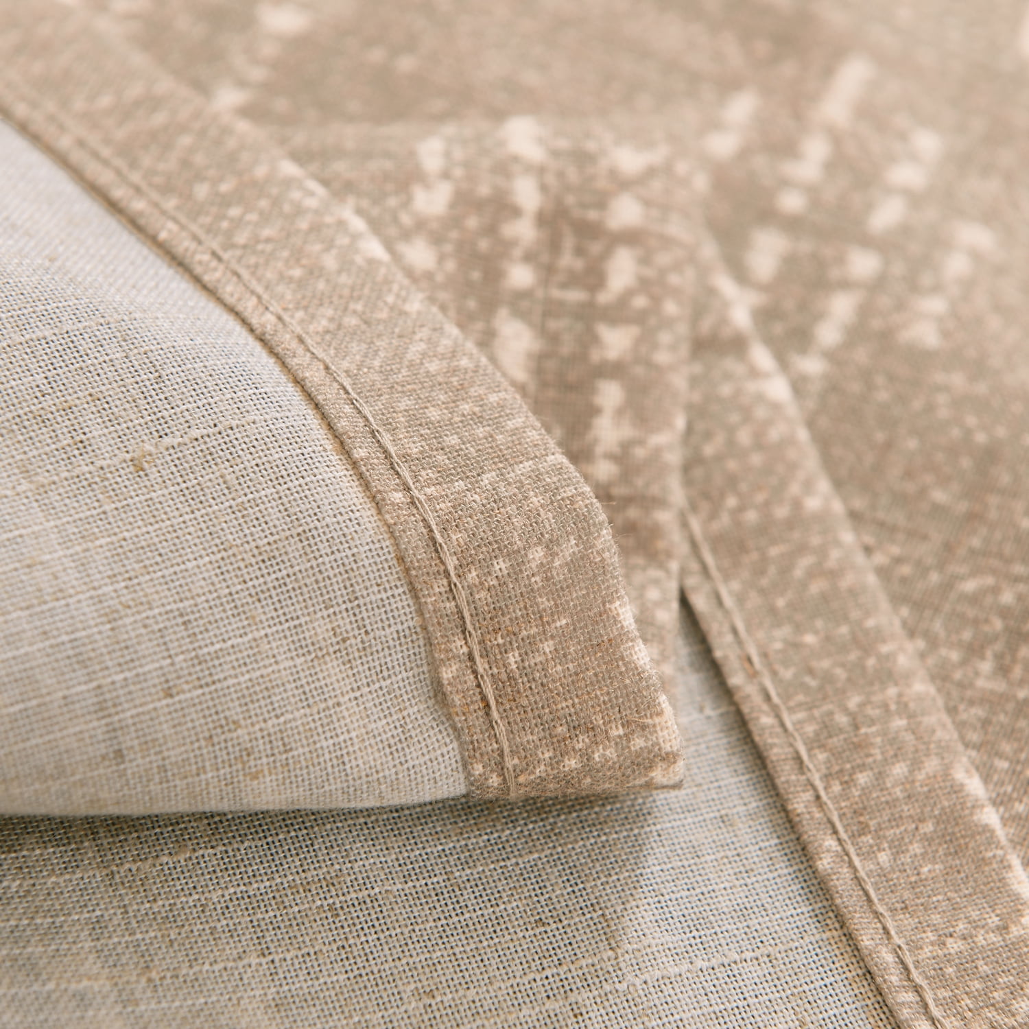 Curtainking Linen Blend Curtains Boho Farmhouse Geometric Striped Grommet Curtains for Living Room 96 Inch Pack of 2 Taupe