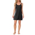 thumbnail image 2 of INSPIRAR CHIC Vestidos de Noche de Satén para Mujeres, Chemise, Vestido Deslizante, Vestido de Noche de Seda L Negro, 2 of 6